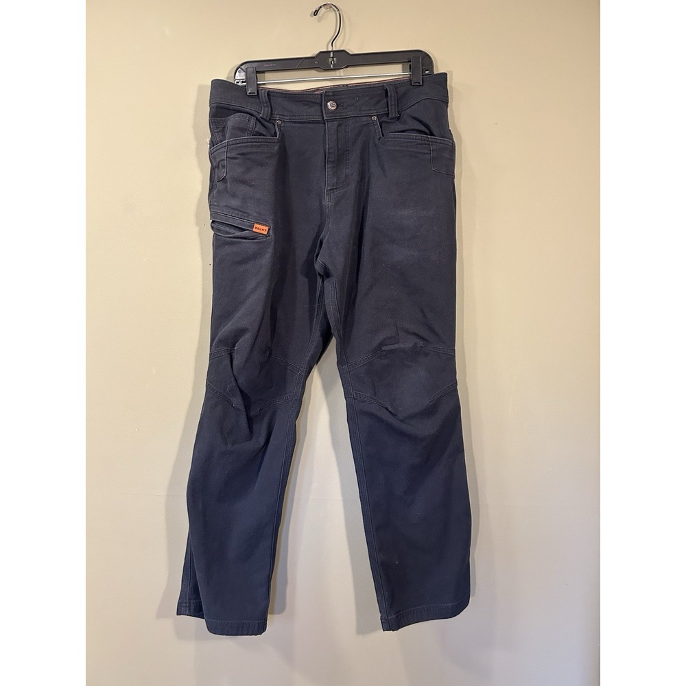 BRUNT Torra Work Pants Mens Sz 33x27 Stretch Canvas Navy Workwear Utility